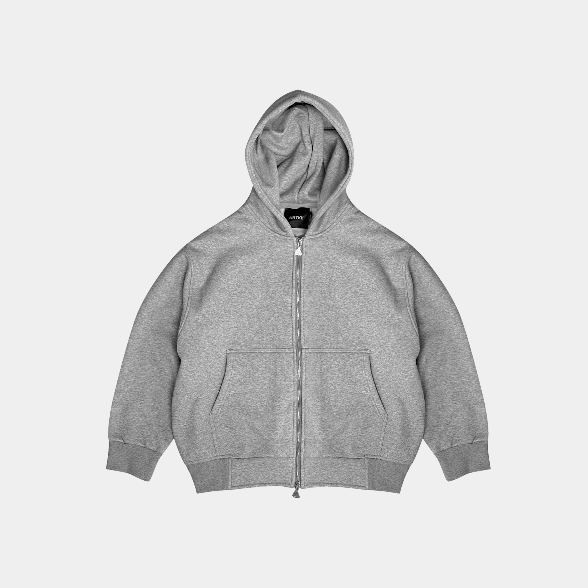NULL-FORM DOUBLE HOODIE ZIPPER GREY