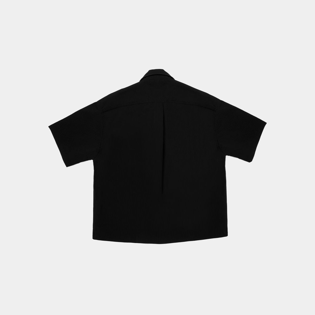 PINSTRIPE BUTTON UP SS