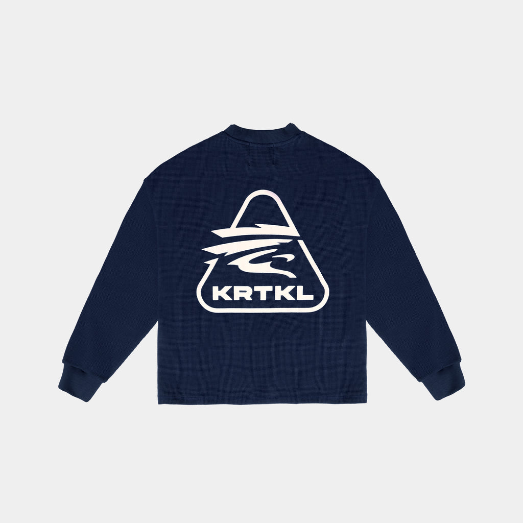 WAFFLE TEE LS (NAVY BLUE)