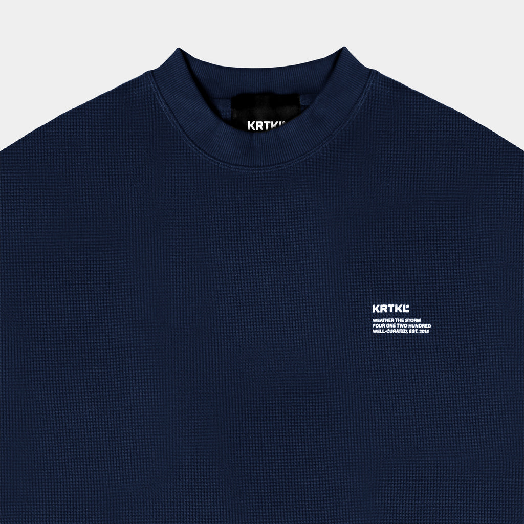 WAFFLE TEE LS (NAVY BLUE)