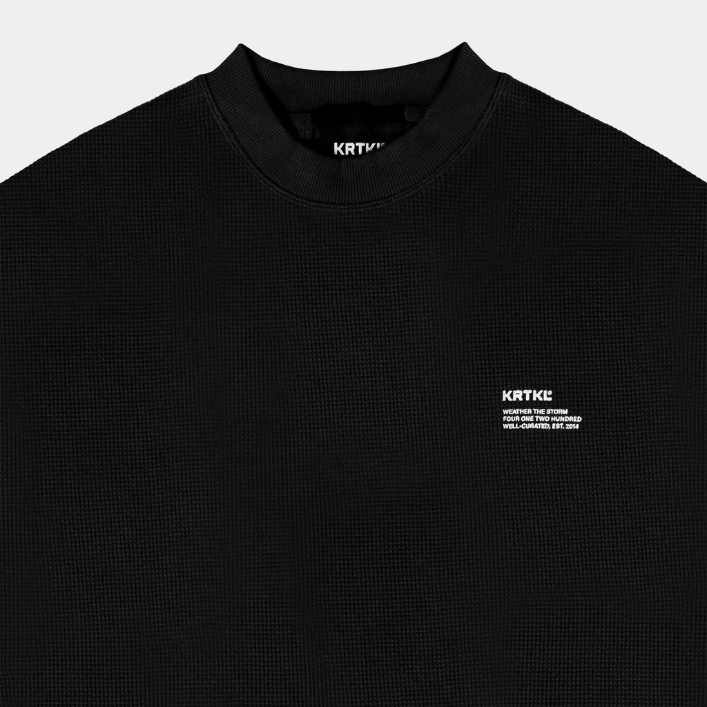 WAFFLE TEE LS (NOIR BLACK)