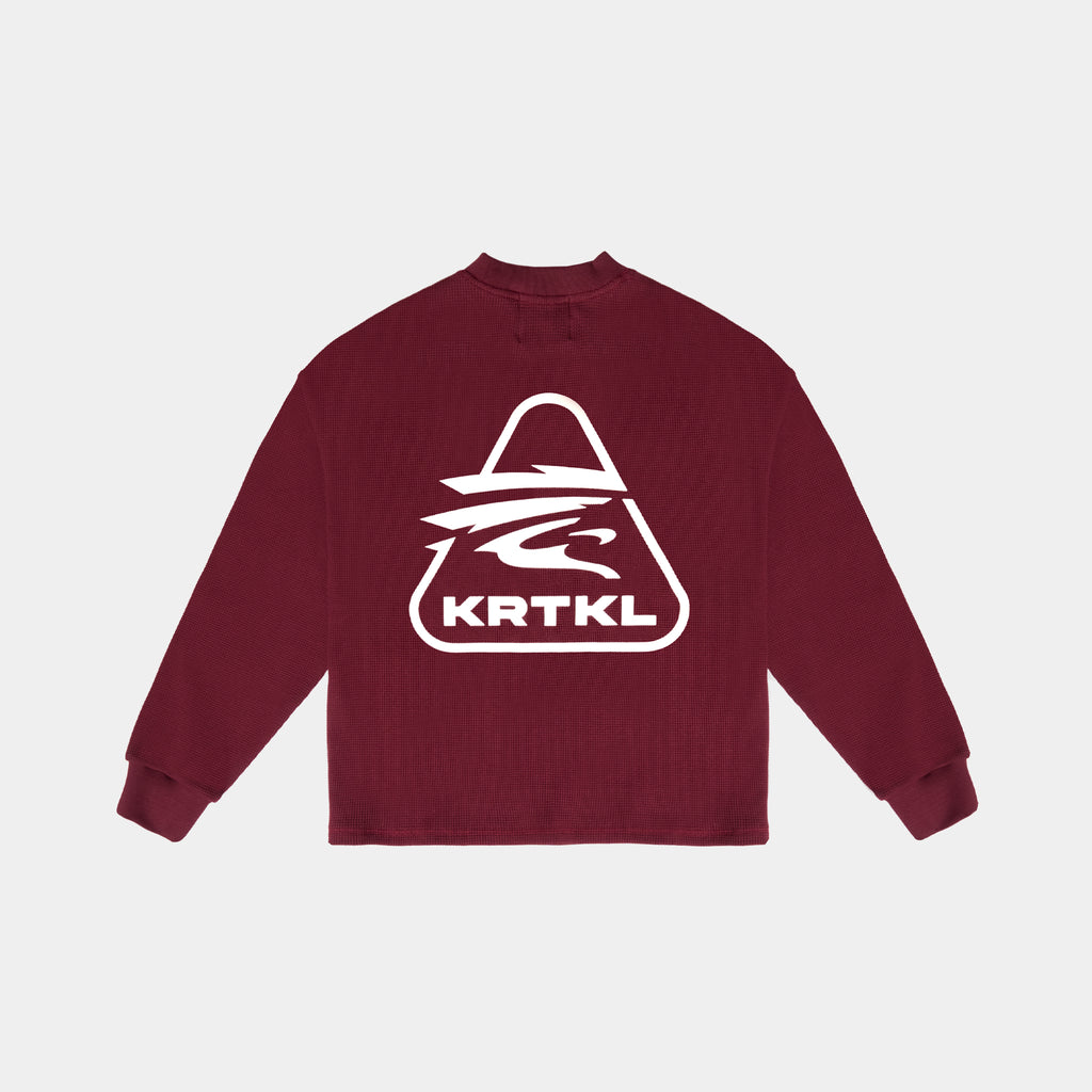 WAFFLE TEE LS (RED BURGUNDY)