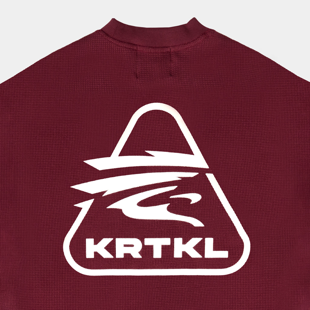 WAFFLE TEE LS (RED BURGUNDY)