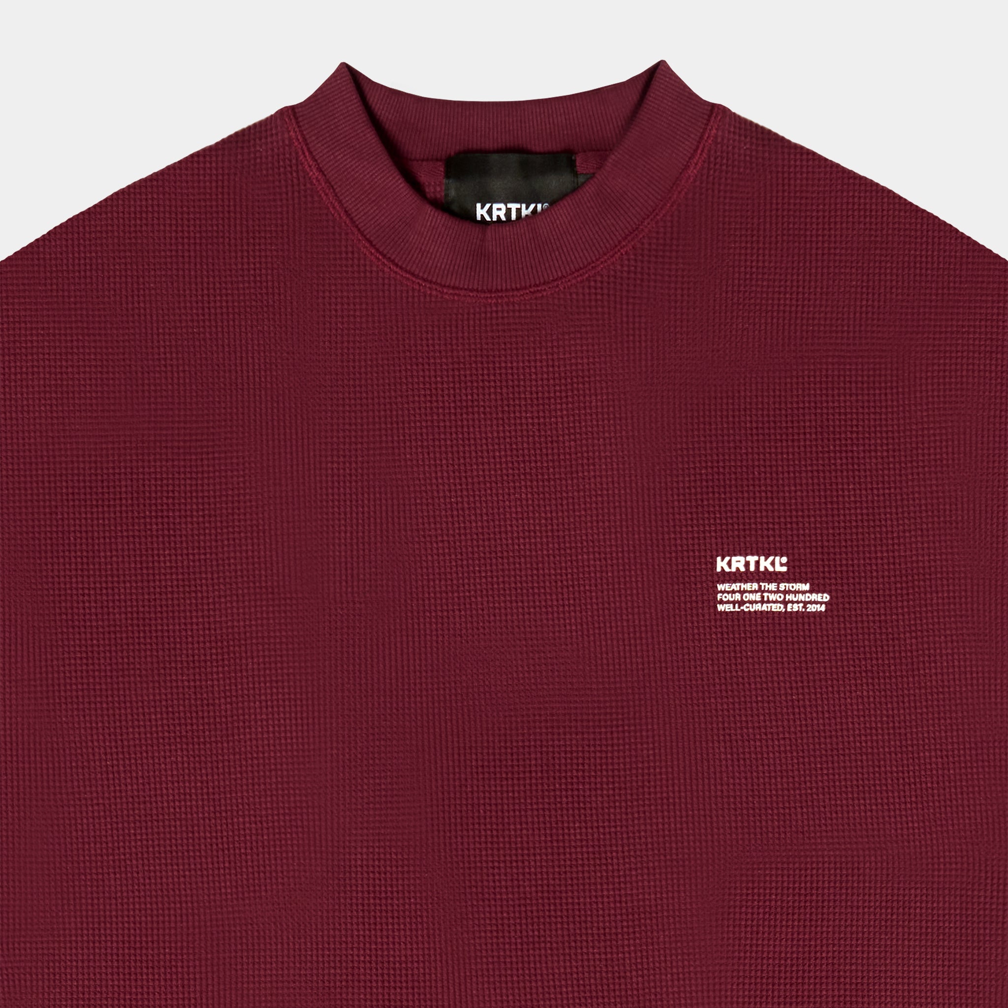 WAFFLE TEE LS (RED BURGUNDY)
