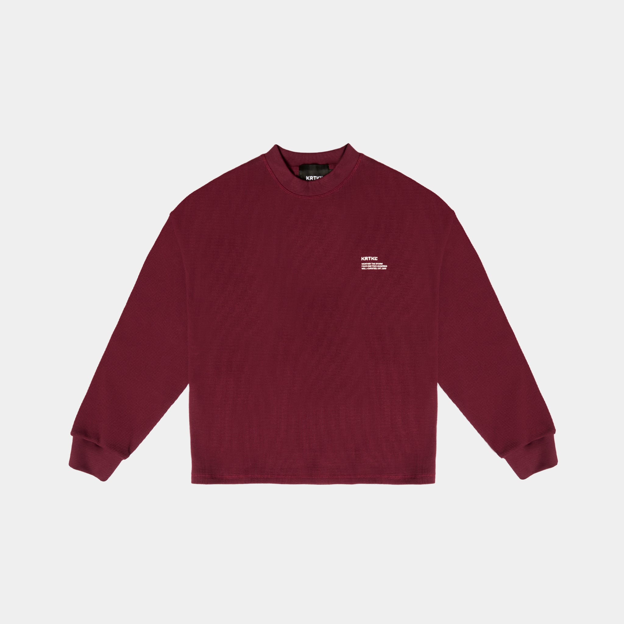 WAFFLE TEE LS (RED BURGUNDY)