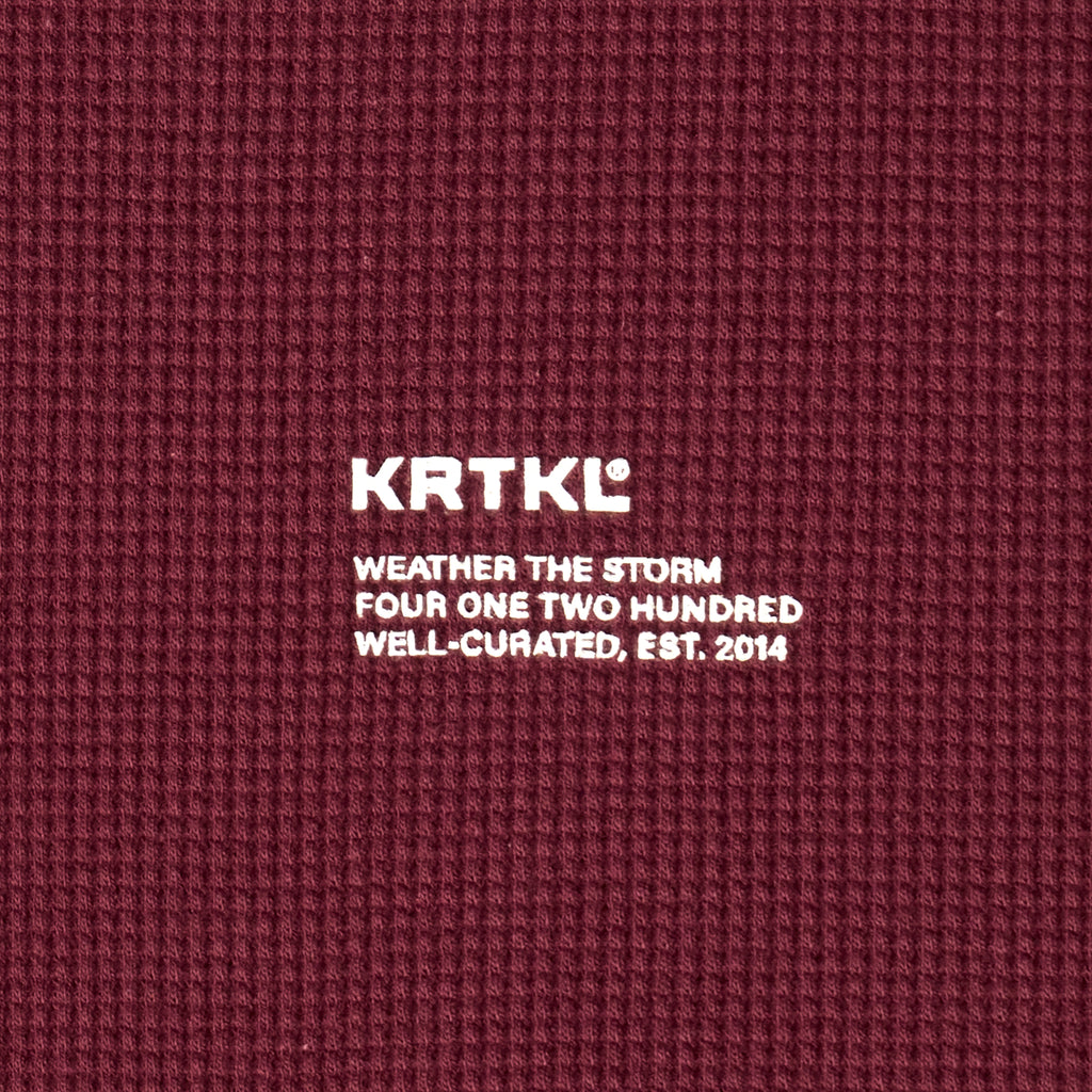 WAFFLE TEE LS (RED BURGUNDY)