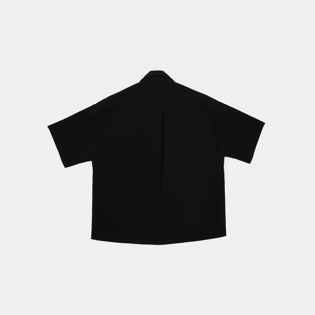 PINSTRIPE BUTTON UP SS